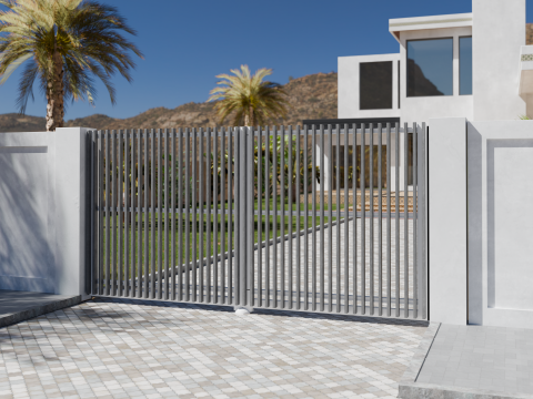 portail collection audace a tasseaux aluminium tschoeppe modele emira nouveaute ete 2025