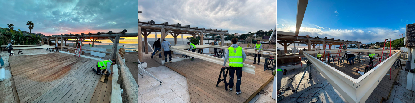 techni confort chantier restaurant pergola bioclimatique var