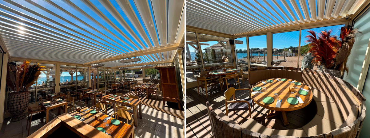 pergola fermeture terrasse restaurant agay baies kline vue mer 2