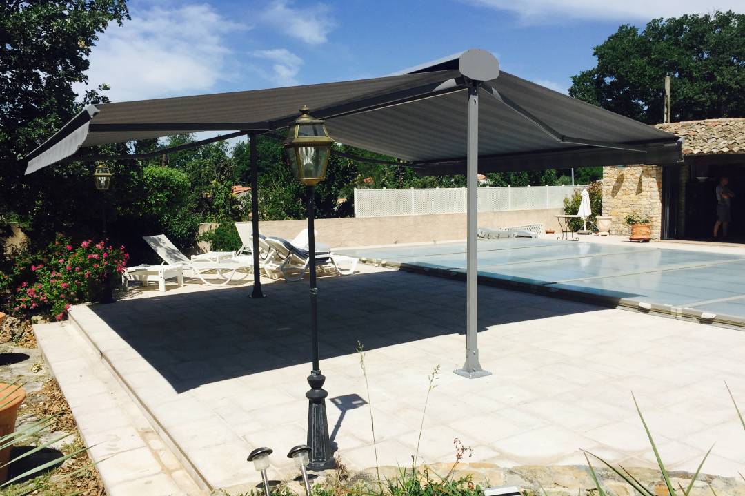 Fabiraction, installation, Store banne Double Pente Athnes  Frjus
